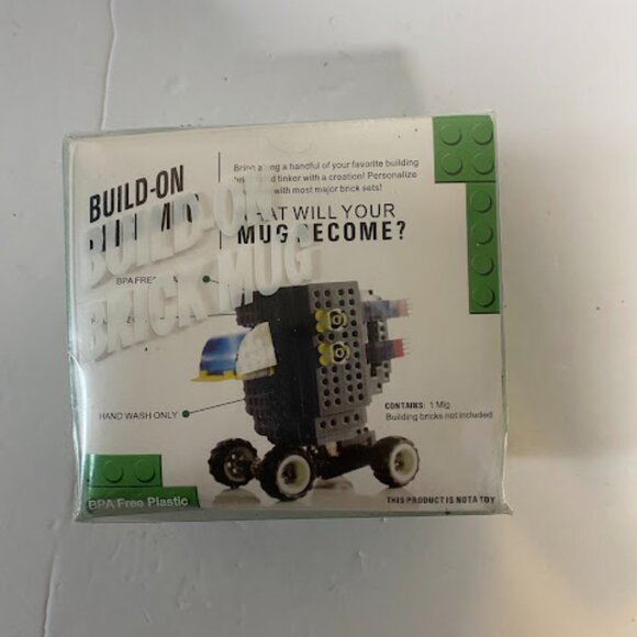 Cribl LEGO Compatible Novelty Coffee Cup Grey Build-On Brick Mug 12oz - Picture 2 of 8